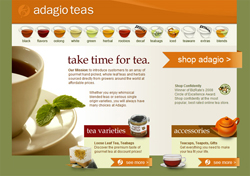 landing pages: Adagio Tea